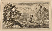 Pointed Boulder at the Bank of a River
