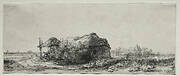 Landscape with a  Cottage and Hay Barn: Oblong