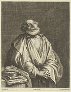 Saint Peter in prayer, looking upwards and to the right