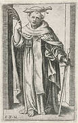 Heilige Petrus Martyr met mes in schedel
