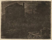 Nocturnal Landscape with House and Church Spire