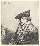 Young Man in Velvet Cap with Books beside Him