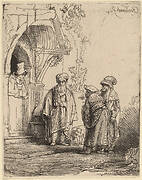 Three Oriental Figures (Jacob and Laban?)