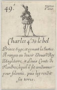 Charles 4.e- dit le bel / Prince sage..., from 'Game of the Kings of France' (Jeu des Rois de France)