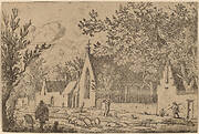 Swine Herd near a Chapel
