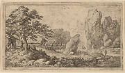 Pointed Boulder at the Bank of a River
