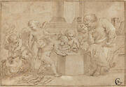 Elderly Man Watching Putti Dissect an Eye