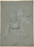 Woman Holding a Jug and a Study of her Head Seen from the Left