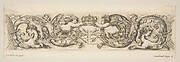 Rinceaux with Two Children Holding a Royal Crown Over the Letter "L," Plate 3 from: 'Decorative friezes and foliage' (Ornamenti di fregi e fogliami)