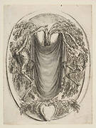 Cartouche with Skeletons
