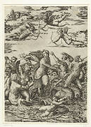 Triomf van Galatea met tritons en nereïden en putti